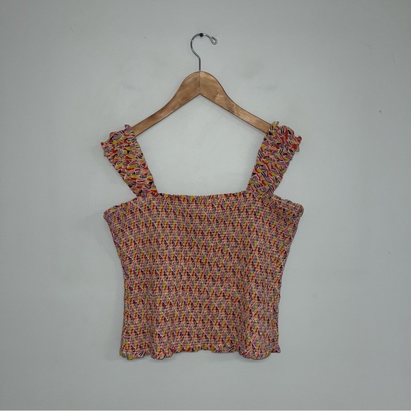 Anthropologie Maeve Smocked‎ Tank Size Large Multicolour Pattern - Picture 7 of 9